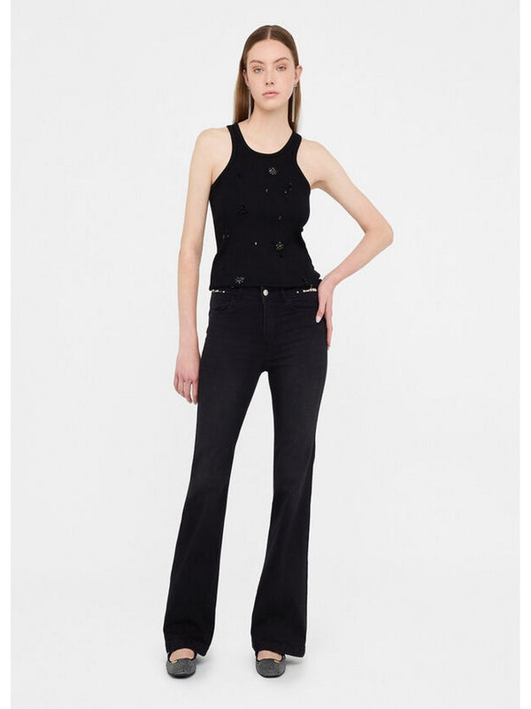 Jeans Donna Liu Jo - Jeans flare a vita alta - Nero