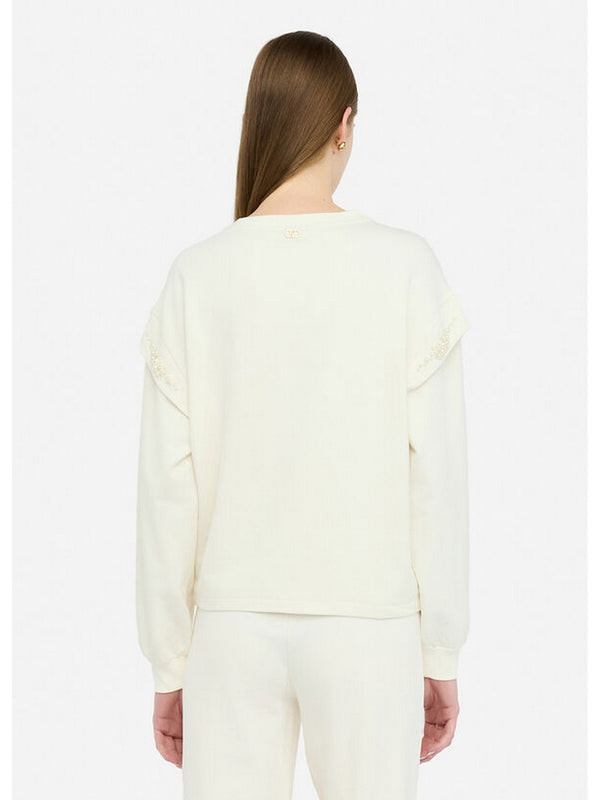 Felpe senza cappuccio Donna Liu Jo - Felpa con perle - Bianco
