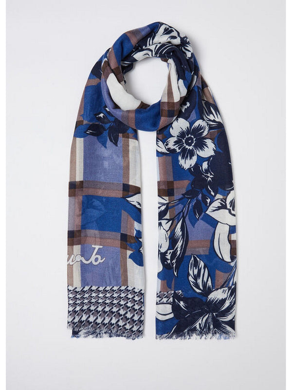 Stole Donna Liu Jo - Stola check floreale - Blu