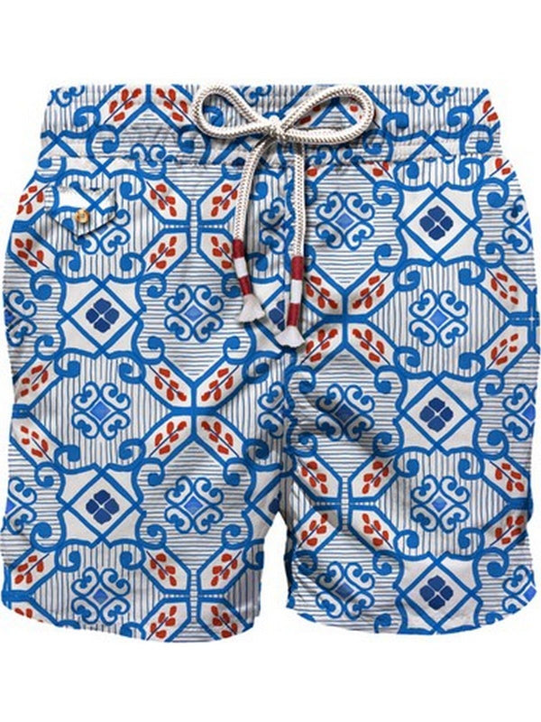 Pantaloncini e calzoncini Uomo Mc2 Saint Barth - Costume mare LIGHTING CON STAMPA STRIPES AZUL - Blu