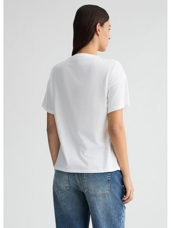 T-shirt Donna Liu Jo - T-shirt con stampa e strass - Bianco