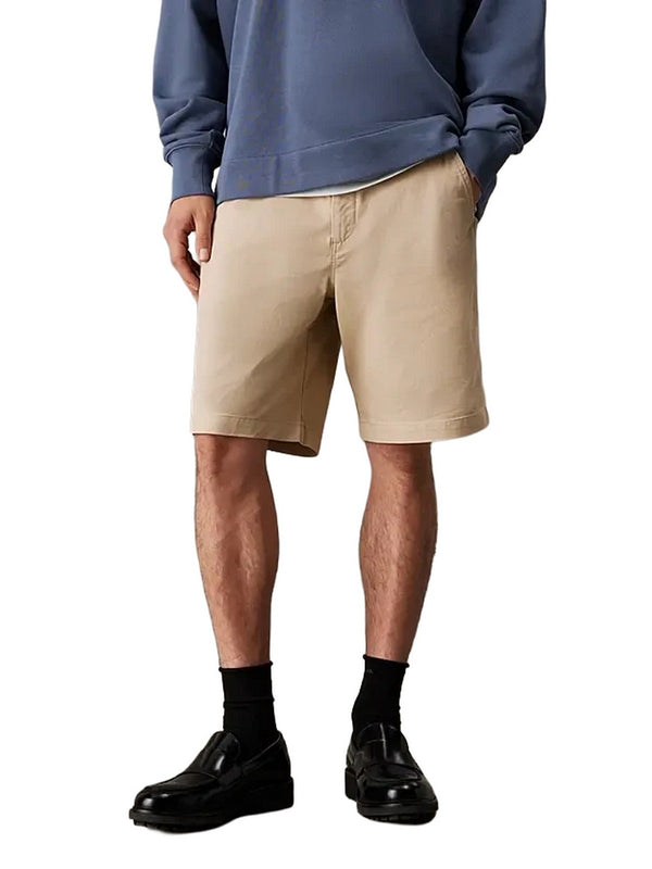 Bermuda Uomo Calvin Klein - Pantaloncini chino in morbido twill - Beige
