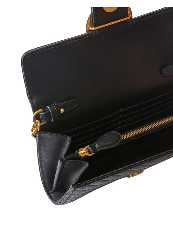 Portafogli Donna Pinko - Portafoglio Love Bag One Wallet Chevron - Nero