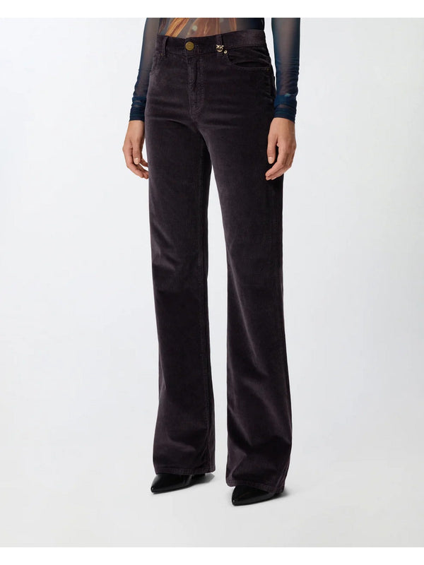 Pantaloni Donna Pinko - Pantaloni flare-fit in velluto a costine - Viola
