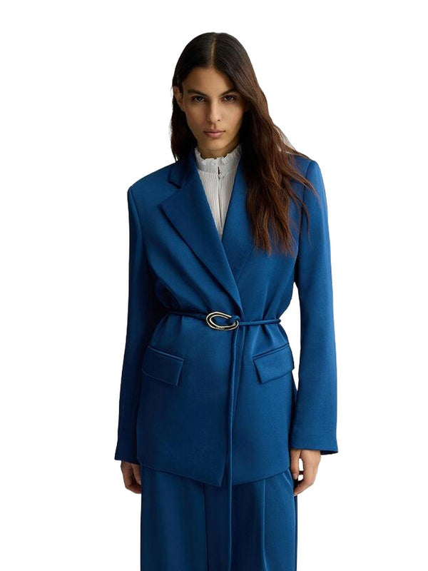 Giacche Donna Liu Jo - Blazer blu con cintura - Blu