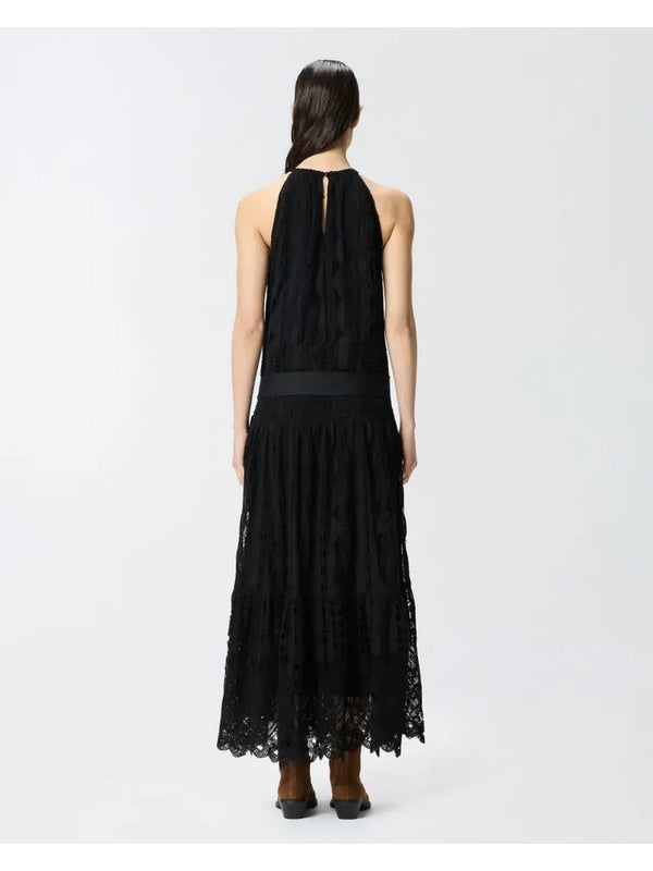 Vestiti casual Donna Pinko - Abito midi in sangallo e macramè - Nero