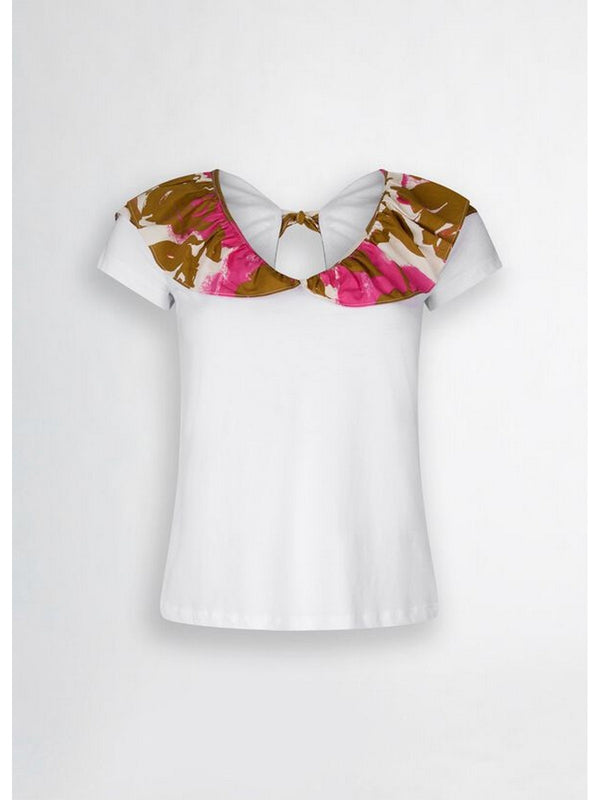 T-shirt Donna Liu Jo - T-shirt in cotone con rouches - Bianco