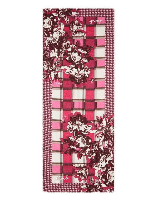 Stole Donna Liu Jo - Stola check floreale - Fucsia