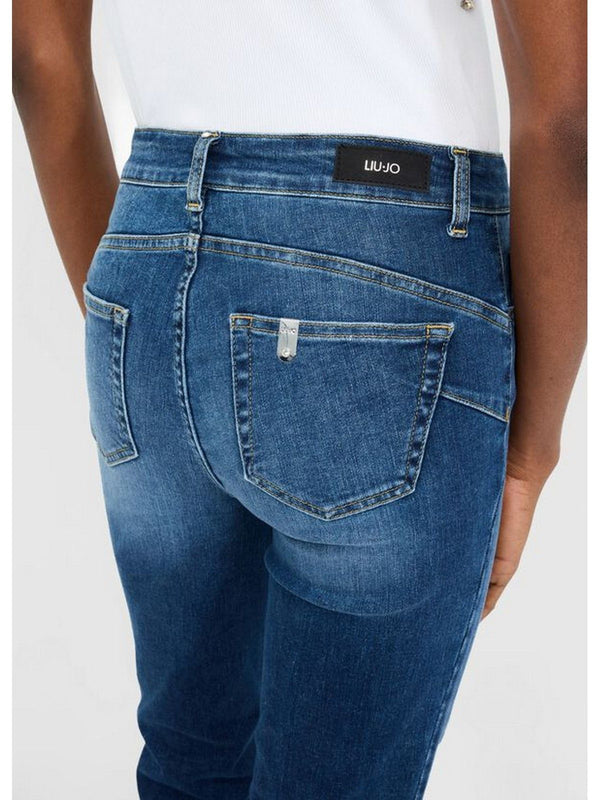 Jeans Donna Liu Jo - Jeans Flaire Con Bottoni Gioiello - Denim