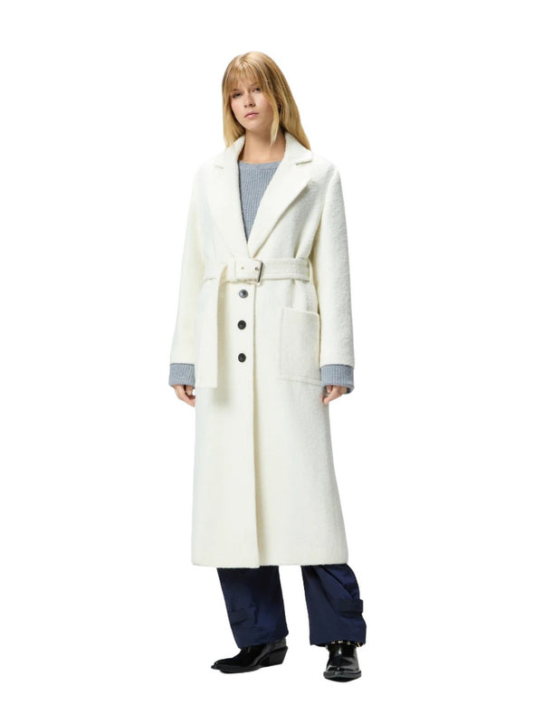 Cappotti Donna Pinko - Cappotto monopetto con cintura - Bianco