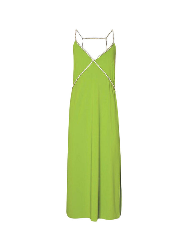 Vestiti da sera e cerimonia Donna Liu Jo - Vestito elegante con spalline gioiello - Verde