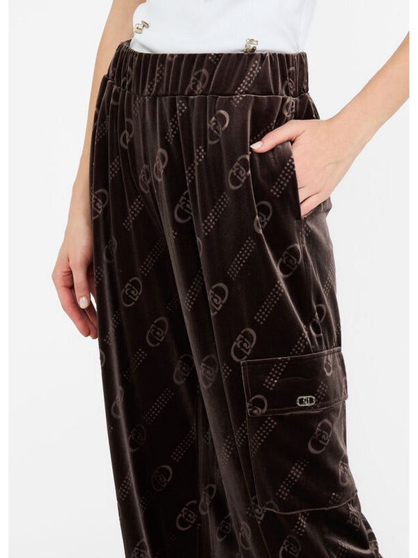Pantaloni Donna Liu Jo - Pantaloni jogging in ciniglia - Marrone