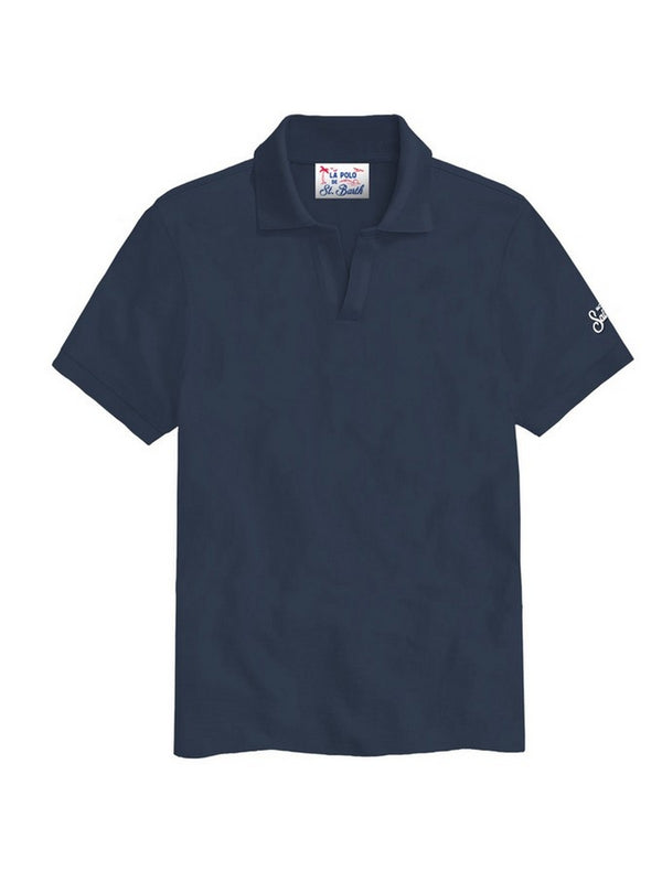 Polo Uomo Mc2 Saint Barth - Charles polo in tessuto piquet - Blu