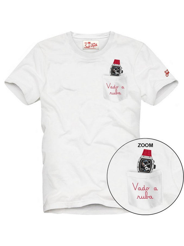 T-shirt Uomo Mc2 Saint Barth - T-Shirt Austin "Vado A Ruba" - Bianco