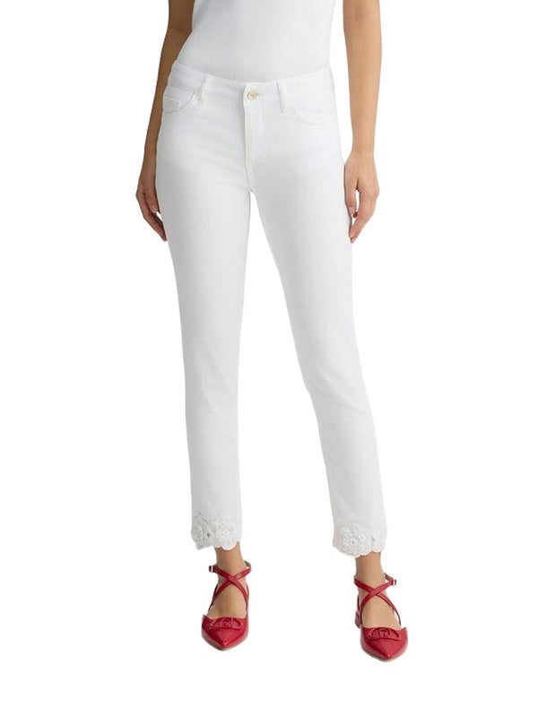 Pantaloni Donna Liu Jo - Pantaloni skinny con ricami - Bianco