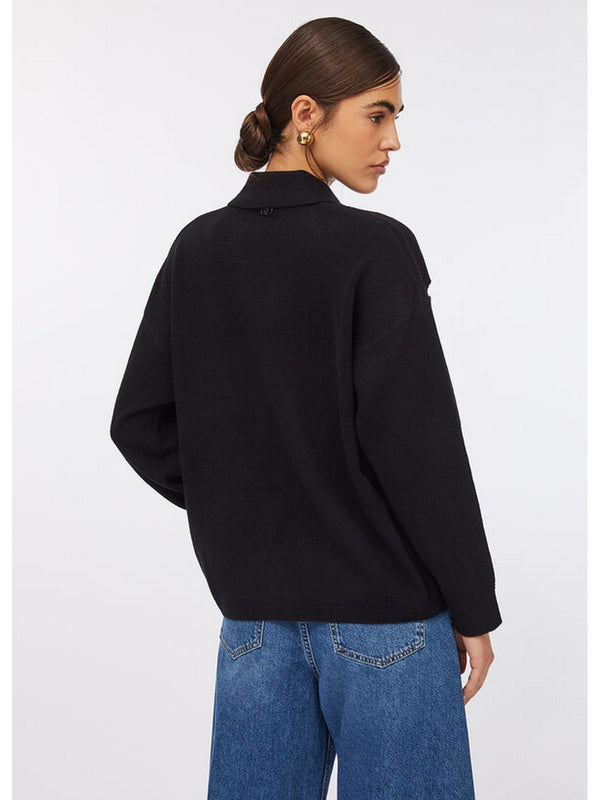 Maglie Donna Liu Jo - Maglia 100% lana con ricami gioiello - Nero