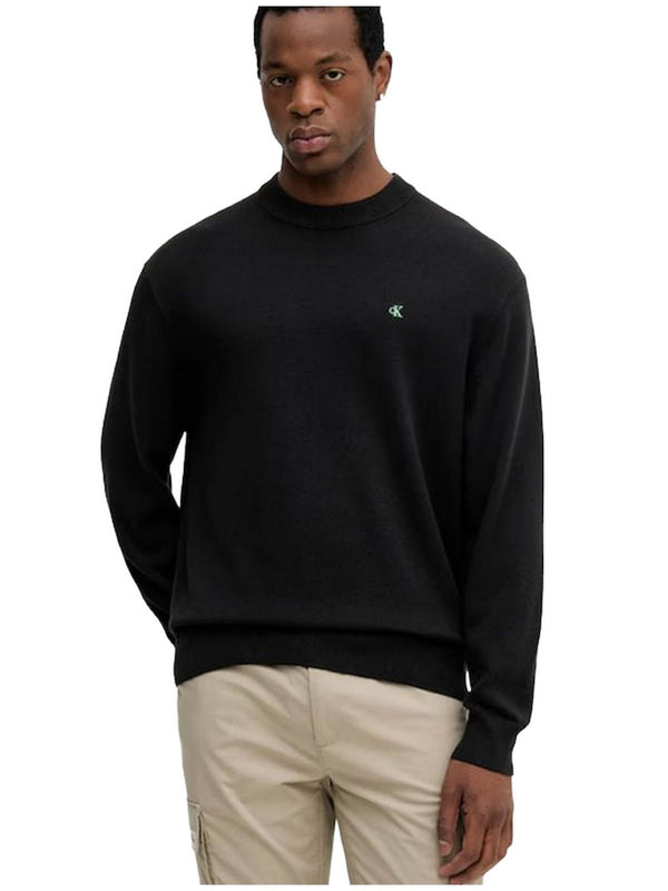Maglie Uomo Calvin Klein - Maglione Con Monogramma - Nero