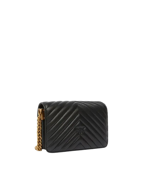 Borse a tracolla Donna Pinko - Mini Love Bag Click Chevron - Nero