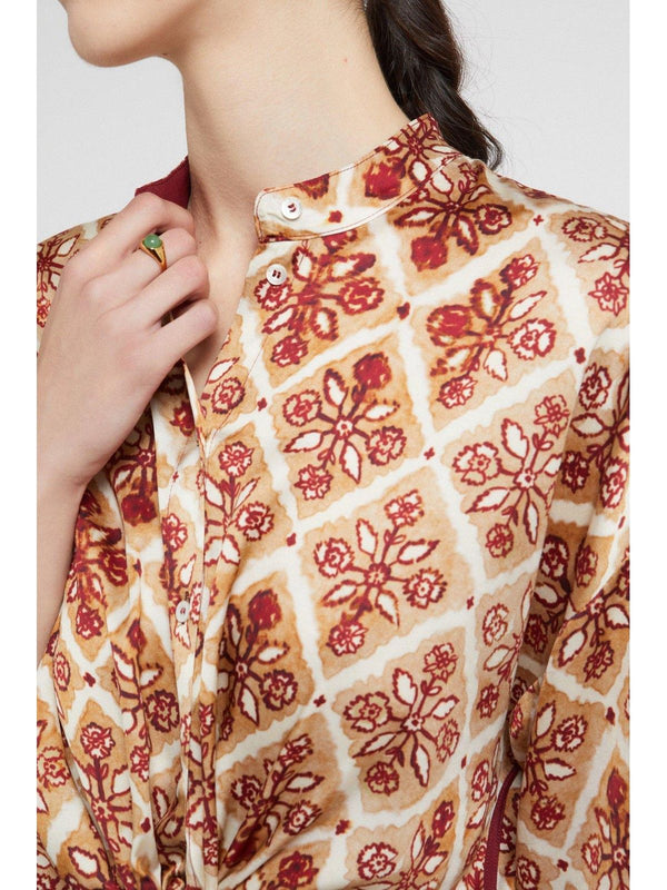 Camicie Donna ottod'Ame - Camicia in viscosa stampata - Sabbia