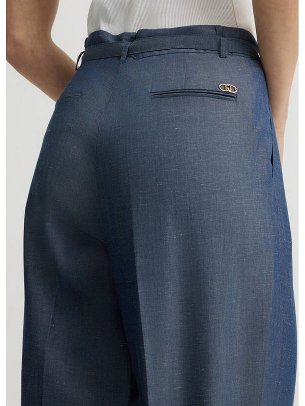 Pantaloni Donna Liu Jo - Pantaloni in misto lino - Blu