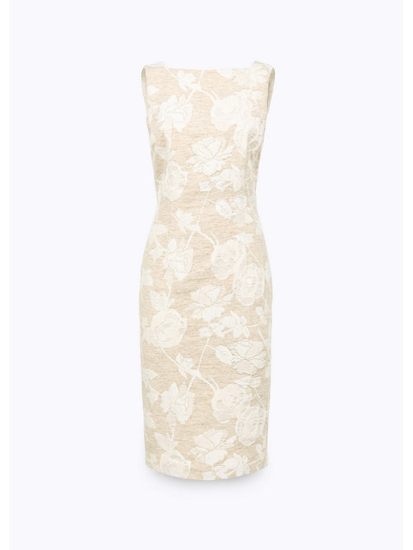 Vestiti da cocktail Donna Blugirl - Abito A Tubino In Jacquard Floreale - Beige