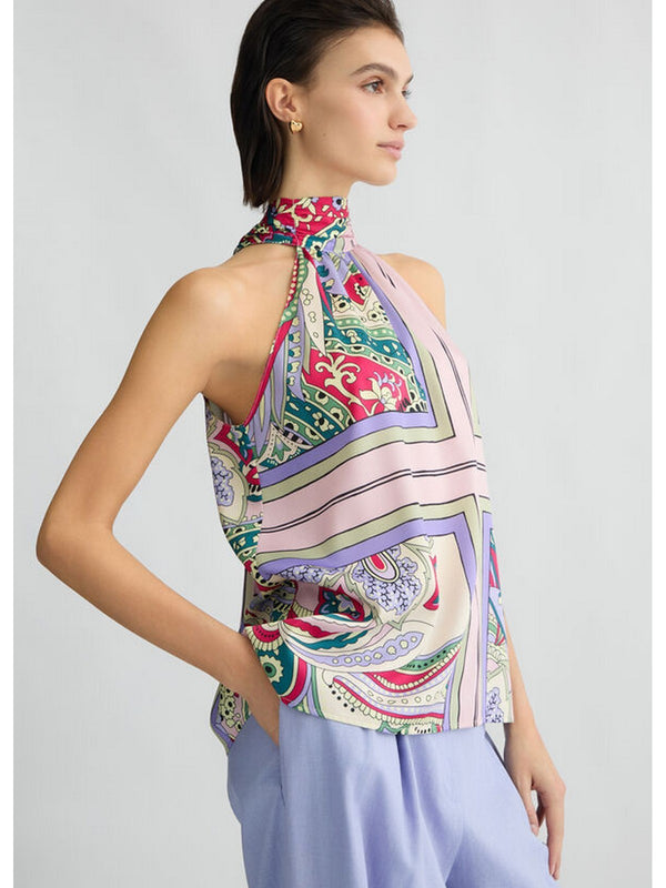 Canotte e top Donna Liu Jo - Top in raso stampato - Multicolore
