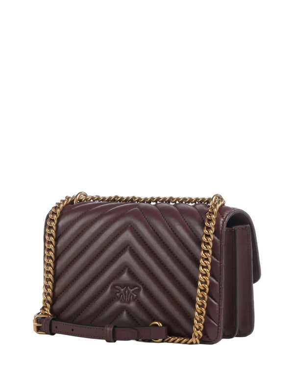 Borse a tracolla Donna Pinko - Mini Love Bag One Chevron - Marrone