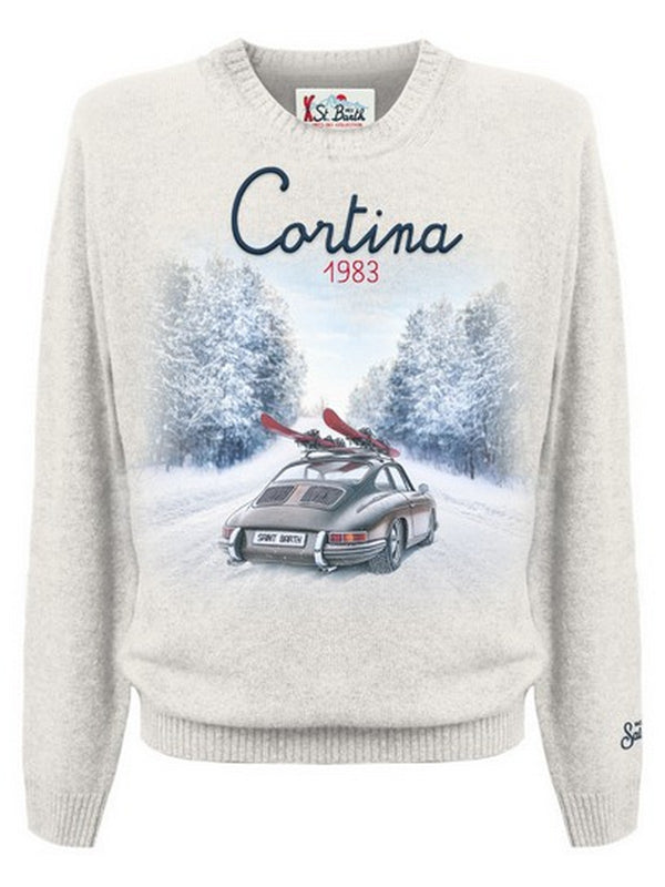Maglie Uomo Mc2 Saint Barth - Maglia Heron Con Stampa Cortina Road 10 Emb - Panna
