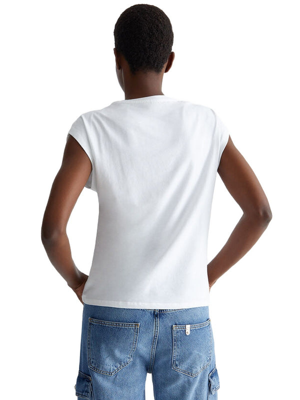 T-shirt Donna Liu Jo - T-shirt con stampa e strass - Bianco