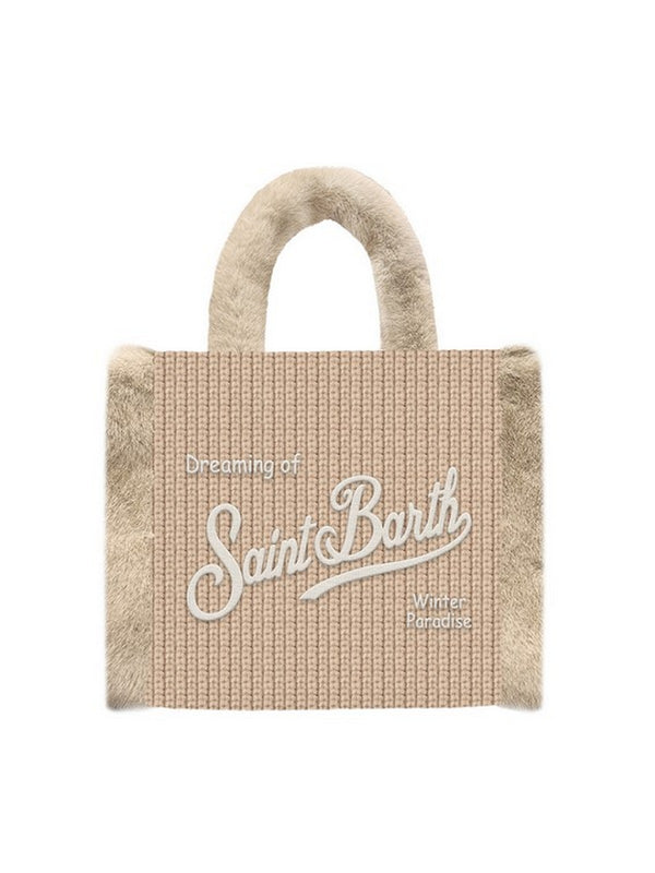 Borse a mano Donna Mc2 Saint Barth - Borsa morbida a mano VANITY MINI SHEARLING RIB - Beige