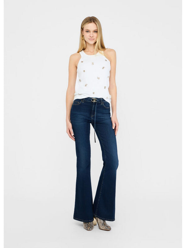 Jeans Donna Liu Jo - Jeans flare con cintura - Denim