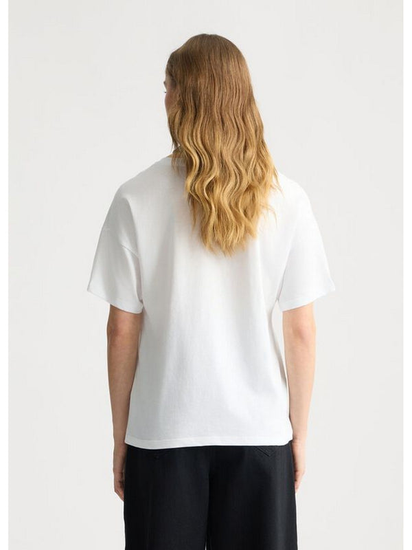 T-shirt Donna Liu Jo - T-shirt Donna con foulard fantasia - Bianco