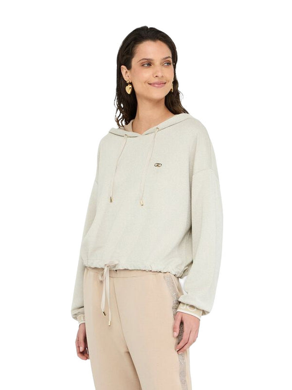 Felpe con cappuccio Donna Liu Jo - Felpa lurex® con cappuccio - Beige