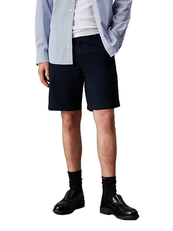 Bermuda Uomo Calvin Klein - Pantaloncini chino in morbido twill - Blu