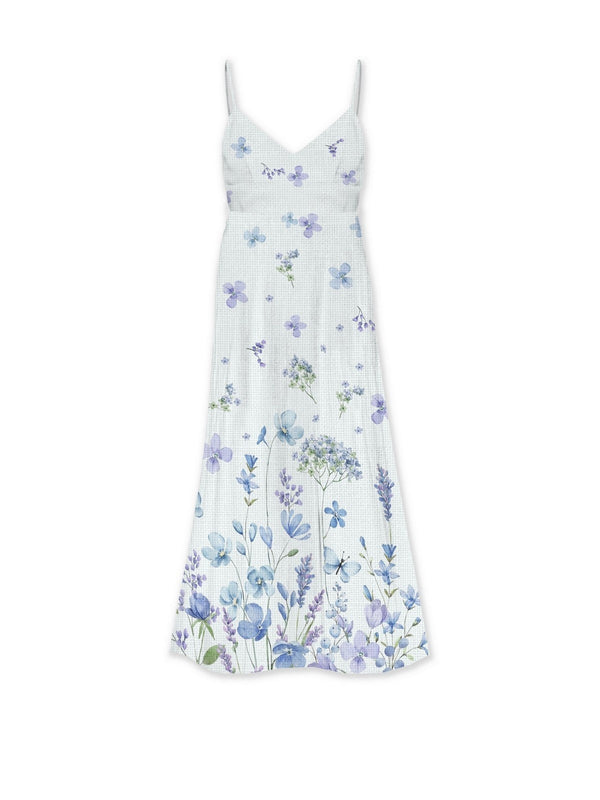 Vestiti casual Donna Mc2 Saint Barth - Guadalupe Abito In Lino Con Stampa Floreale - Bianco