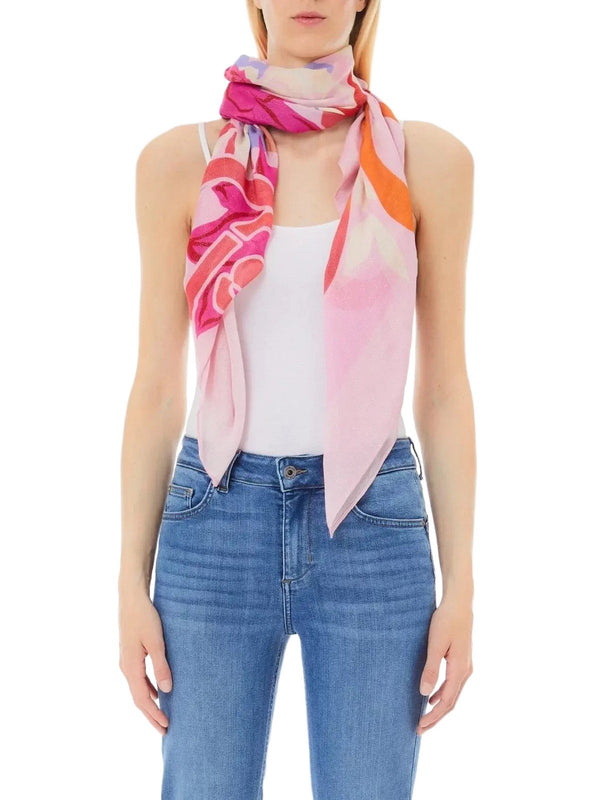 Foulard Donna Liu Jo - Foulard lurex® con stampa - Arancione