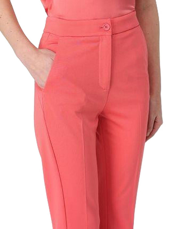 Pantaloni Donna Pinko - Pantaloni eleganti svasati a vita alta - Corallo