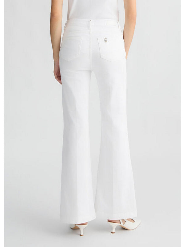 Pantaloni Donna Liu Jo - Pantaloni flare con bottoni - Bianco
