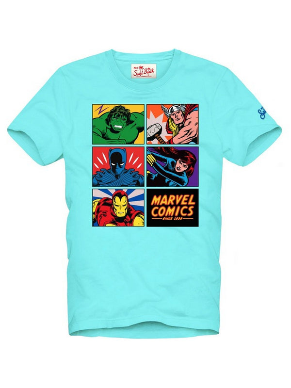 T-shirt Uomo Mc2 Saint Barth - T-Shirt Man Marvel Comics 56 - Celeste