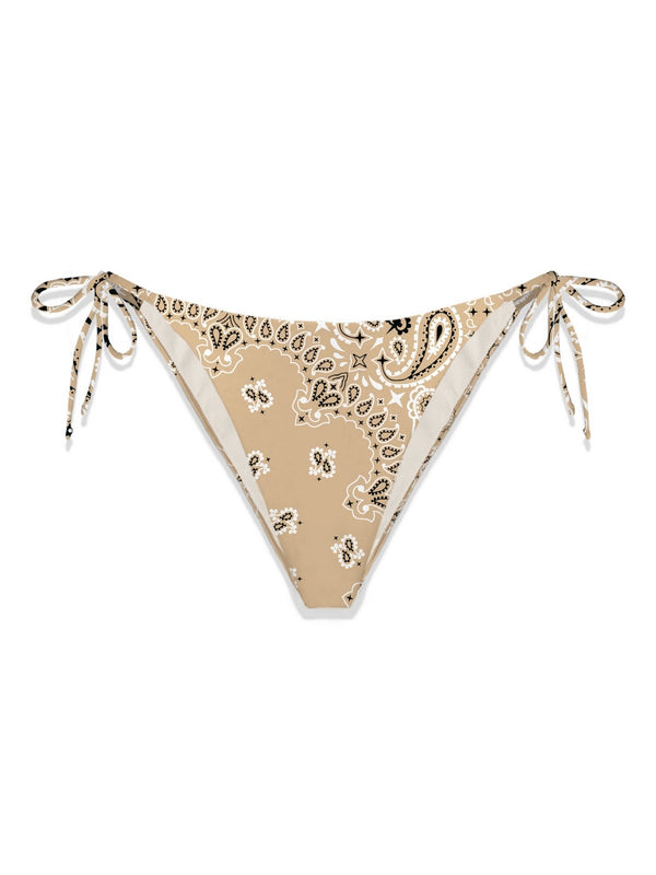 Slip, tanga e culotte Donna Mc2 Saint Barth - MARIELLE Slip mare donna con stampa bandana - Beige
