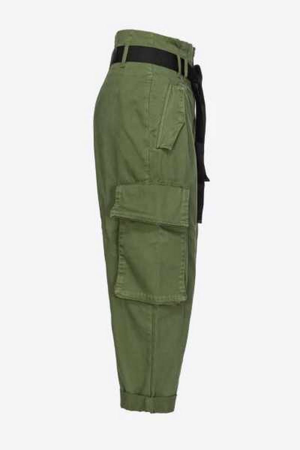 Pantaloni Donna Pinko - Pantaloni Cargo Oversize - Verde