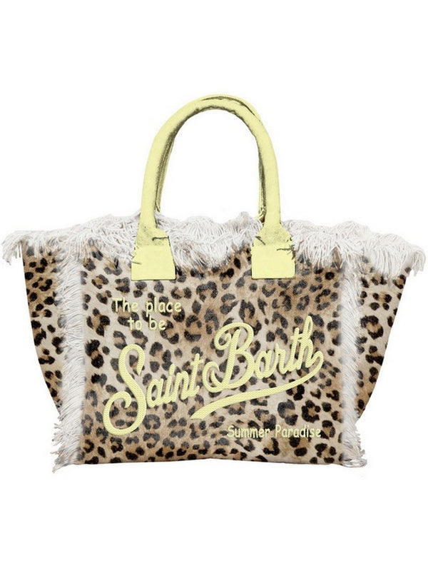 Borse a mano Donna Mc2 Saint Barth - Borsa Colette in canvas SAND LEOPARD 92 EMB - Marrone