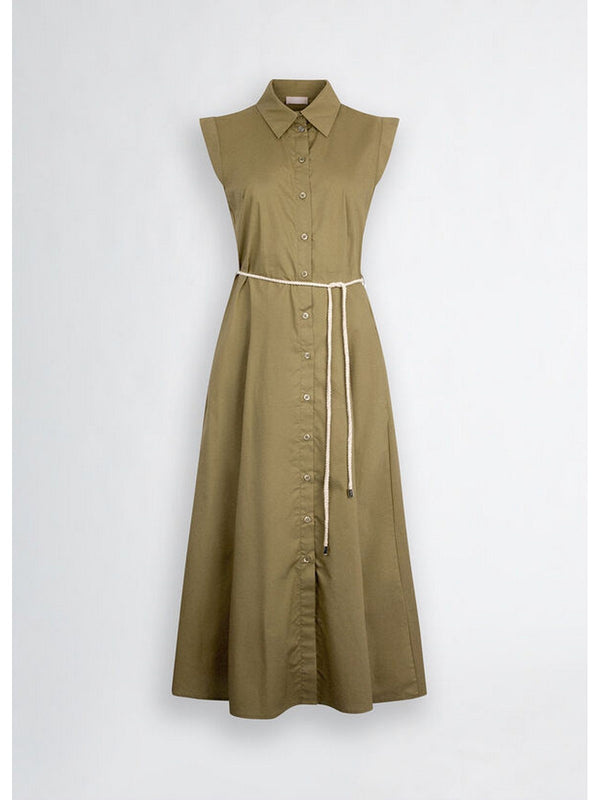 Vestiti casual Donna Liu Jo - Abito chemisier in popeline - Verde