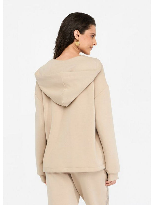 Felpe con cappuccio Donna Liu Jo - Felpa in scuba con cappuccio - Beige