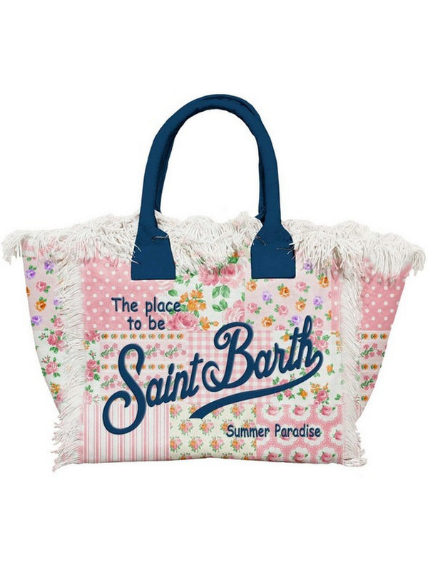 Borse a mano Donna Mc2 Saint Barth - Borsa Mini Vanity in canvas shabby patch - Rosa
