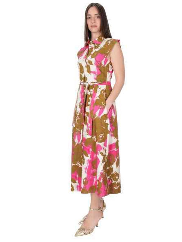 Vestiti casual Donna Liu Jo - Abito chemisier in popeline - Multicolore