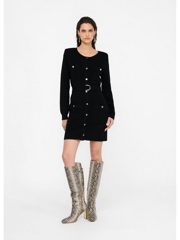 Vestiti casual Donna Liu Jo - Abito in maglia con spalline imbottite - Nero