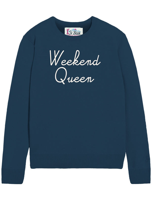 Maglie Donna Mc2 Saint Barth - Maglione New Queen in misto cashmere - Blu