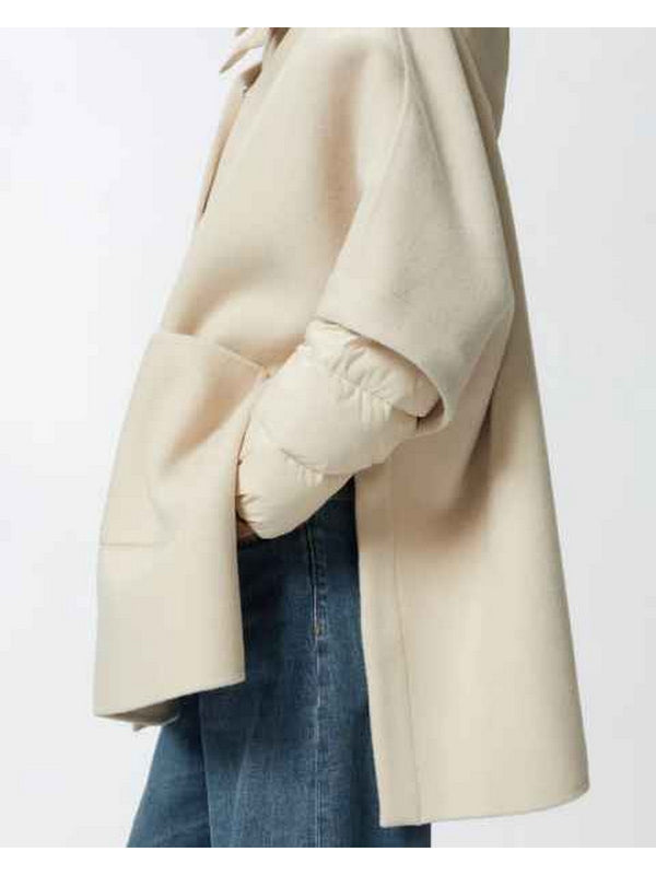 Cappotti Donna Pinko - Cappotto corto a mantella con piumino imbottito - Bianco