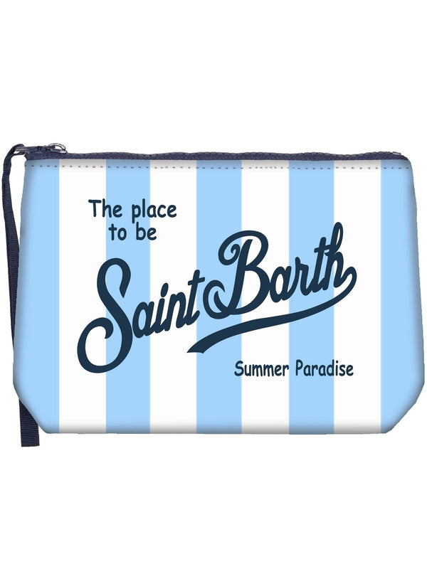 Pochette Uomo Mc2 Saint Barth - Pochette Aline in scuba a righe azzurre - Azzurro